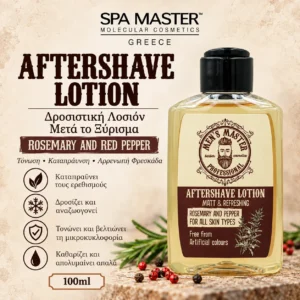 MEN’S MASTER Aftershave Lotion Rosemary and Red Pepper 100ml – Δροσιστική Λοσιόν Μετά το Ξύρισμα