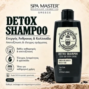 MEN’S MASTER Detox Shampoo 260ml – Σαμπουάν για Λιπαρό Τριχωτό, Πιτυρίδα & Τριχόπτωση