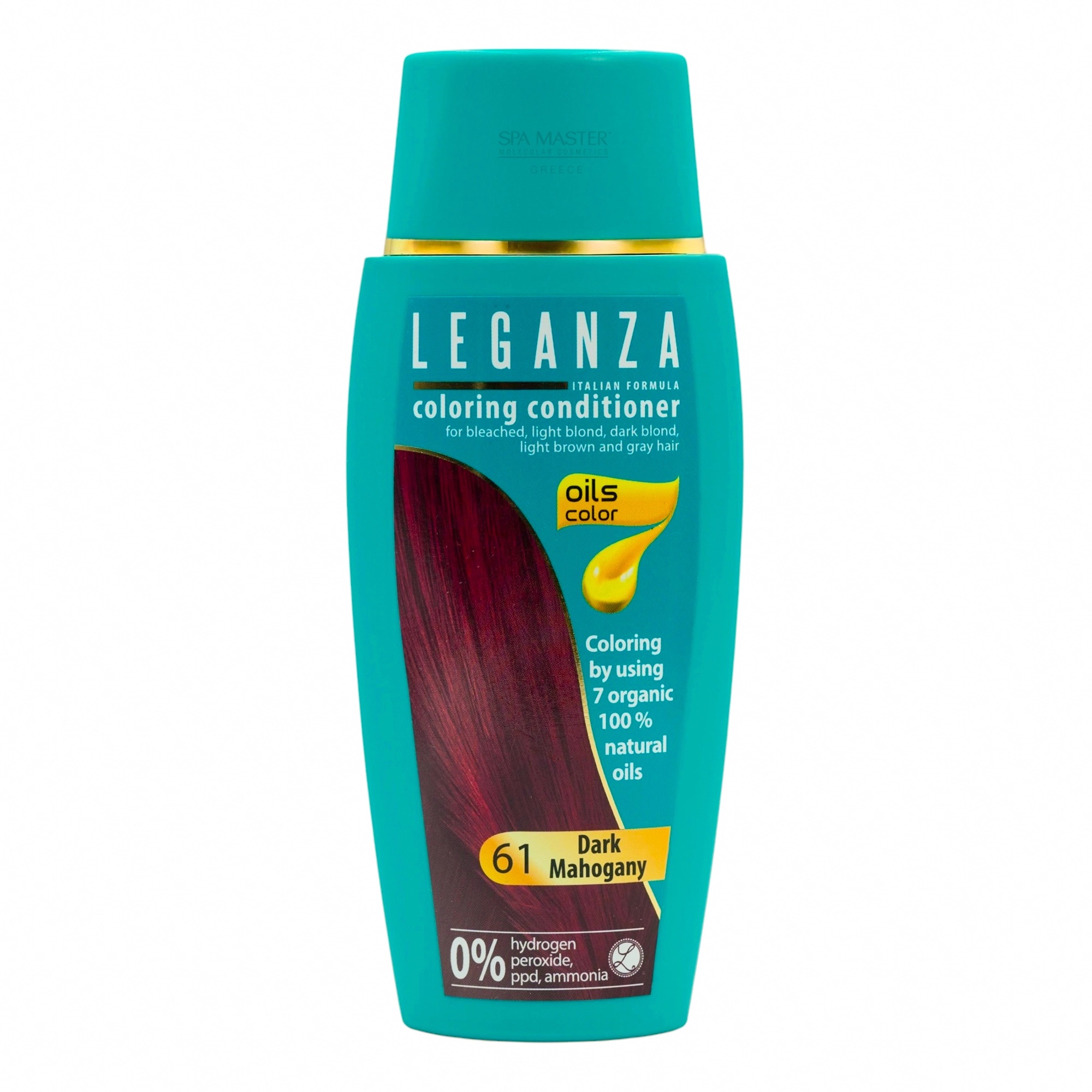 Leganza Coloring Conditioner - Μαλακτική Κρέμα Μαλλιών με Χρώμα Χωρίς Αμμωνία 150ml No61 Dark Mahonagy/Σκούρο Ακαζού - Image 5