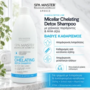 Spa Master Micellar Chelating Detox Shampoo pH 5.5 970ml – Σαμπουάν Αποτοξίνωσης & Απομάκρυνσης Καταλοίπων