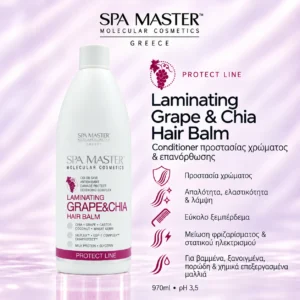 Spa Master Laminating Grape & Chia Hair Balm pH 3.5 970ml – Conditioner Προστασίας Χρώματος & Επανόρθωσης