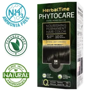Βαφή μαλλιών χωρίς αμμωνία Μαύρο Black 1N - Herbal Time PhytoCare