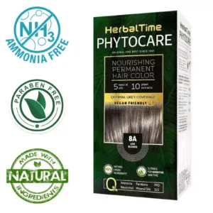 Βαφή μαλλιών χωρίς αμμωνία Σταχτί Ξανθό Ash Blonde 8A - Herbal Time PhytoCare