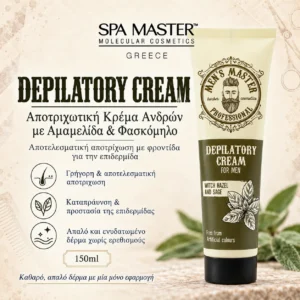MEN’S MASTER Depilatory Cream for Men Witch Hazel and Sage 150ml – Αποτριχωτική Κρέμα Ανδρών με Αμαμελίδα & Φασκόμηλο