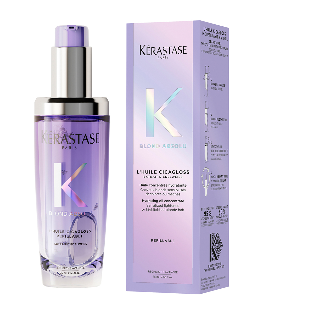 Kerastase Blond Absolu LΗuile Cicagloss Refillable Έλαιο για Ξανθά Μαλλιά 3474637219536 1