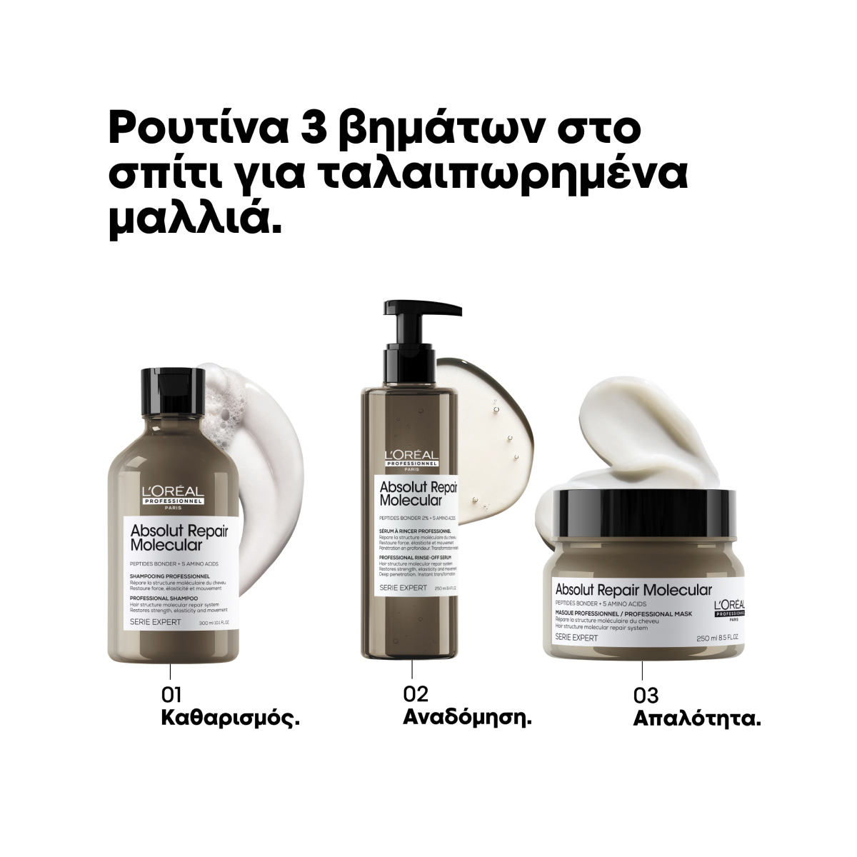 LOreal Professionnel Absolut Repair Molecular Μάσκα μοριακής επανόρθωσης για ταλαιπωρημένα μαλλιά 250 ml 3474637217884 3