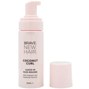 Brave New Hair Coconut Curl Leave-In Mousse 150ml – Φυσικός Αφρός για Μπούκλες με Πρεβιοτικά & Ένζυμο Κάκτου