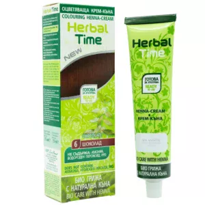 Έτοιμη Henna Μαλλιών Σοκολατί - Chocolate N6 Herbal Time 75ml
