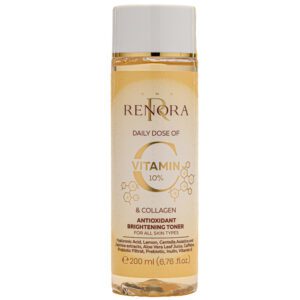 Renora Daily Dose Vitamin C & Collagen Toner 200ml – Αντιοξειδωτικό Toner για Λάμψη, Σύσφιξη & Ομοιόμορφο Τόνο