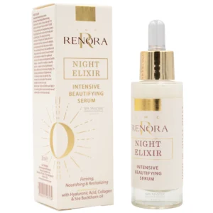 Renora Night Elixir Intensive Beautifying Serum 30ml – Νυχτερινός Ορός Αναδόμησης & Λάμψης για Όλους τους Τύπους Επιδερμίδας