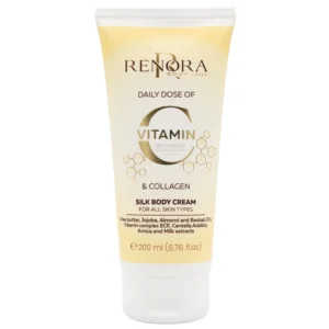 Renora Daily Dose Vitamin C & Collagen Silk Body Cream 250ml – Μεταξένια Κρέμα Σώματος για Λάμψη, Σύσφιξη & Θρέψη
