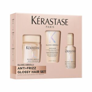 Kérastase Gloss Absolu Discovery Travel Set (Bain Hydra-Glaze Shampoo 80ml, Insta Glaze Conditioner 75ml, Anti-Frizz Glaze Milk 45ml)