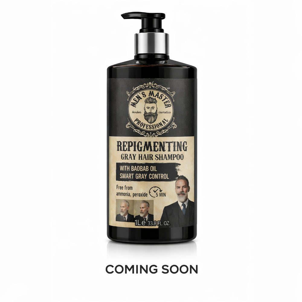 Men’s Master Repigmenting Gray Hair Shampoo 1L επαγγελματικό σαμπουάν σταδιακής επαναφοράς φυσικού χρώματος για γκρίζα μαλλιά