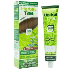 Έτοιμη Henna Μαλλιών Καπουτσίνο – Cappucino N2 Herbal Time 75ml - Εικόνα 1