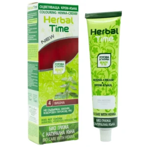 Έτοιμη Henna Μαλλιών Βυσσινί Κόκκινο – Morello N4 Herbal Time 75ml - Εικόνα 1
