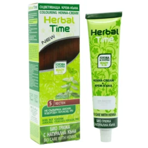Έτοιμη Henna Μαλλιών Καστανό – Chestnut N5 Herbal Time 75ml - Εικόνα 1