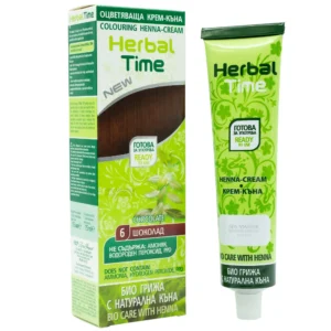 Έτοιμη Henna Μαλλιών Σοκολατί – Chocolate N6 Herbal Time 75ml - Εικόνα 1