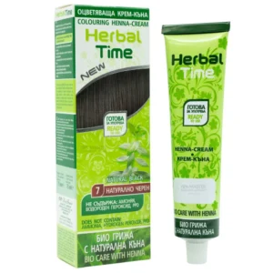 Herbal Time Henna Cream Natural Black No7 75ml – Έτοιμη Κρέμα Χέννας Χωρίς Αμμωνία & Οξυζενέ Φυσικό Μαύρο - Εικόνα 1