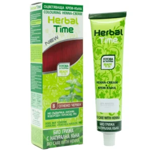 Έτοιμη Henna Μαλλιών Κόκκινο Φωτιάς – Fire Red N8 Herbal Time 75ml - Εικόνα 1