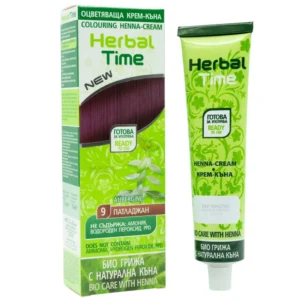 Herbal Time Henna Cream Aubergine No9 75ml – Έτοιμη Κρέμα Χέννας Χωρίς Αμμωνία & Οξυζενέ Μελιτζανί - Εικόνα 1