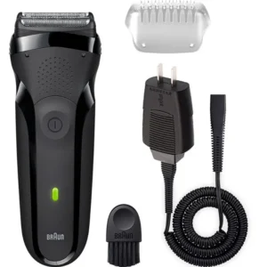 Braun Series 3 300S Μαύρη – Επαναφορτιζόμενη Ξυριστική Μηχανή Προσώπου Wet & Dry με SensoFoil