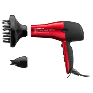 Sencor SHD 6701RD Hair Dryer 2000W – Κόκκινο Πιστολάκι Μαλλιών με Diffuser, Κρύο Αέρα & Ελαφριά Σχεδίαση