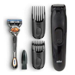 Braun SK3300 4 σε 1 Καφέ – Σετ Επαναφορτιζόμενης Κουρευτικής Μηχανής για Μαλλιά, Γένια & Σώμα με Gillette F5 ProGlide