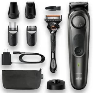 Braun BT7340 Beard Trimmer Μαύρο – Επαναφορτιζόμενη Κουρευτική Μηχανή & Trimmer Γενειάδας με 39 Ρυθμίσεις + Gillette ProGlide
