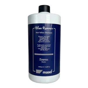MAAD Blue Runner Anti-Yellow Shampoo 1000ml – Επαγγελματικό Μωβ Σαμπουάν κατά των Κίτρινων Τόνων για Ξανθά & Λευκά Μαλλιά