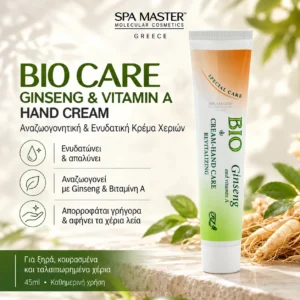 Bio Care Ginseng & Vitamin A Hand Cream 45ml – Αναζωογονητική & Ενυδατική Κρέμα Χεριών - Εικόνα 1