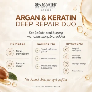 SPA MASTER Argan & Keratin Deep Repair Duo Σετ Βαθιάς Αναδόμησης και Ενδυνάμωσης για Ταλαιπωρημένα Μαλλιά