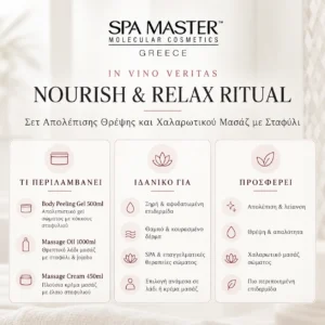 SPA MASTER In Vino Veritas Nourish & Relax Ritual Σετ Απολέπισης Θρέψης και Χαλαρωτικού Μασάζ με Σταφύλι