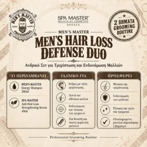 MEN’S MASTER Men’s Hair Loss Defense Duo Ανδρικό Σετ για Τριχόπτωση και Ενδυνάμωση Μαλλιών