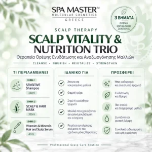 SPA MASTER Scalp Vitality & Nutrition Trio Θεραπεία Θρέψης Ενυδάτωσης και Αναζωογόνησης Μαλλιών