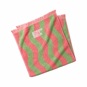 Authentic Beauty Concept Beach Towel 550gsm – Κοραλί & Πράσινη Βαμβακερή Πετσέτα Θαλάσσης