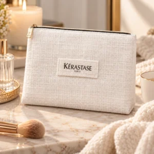 Kérastase White Textured Cosmetic Pouch – Λευκό Νεσεσέρ Καλλυντικών με Φερμουάρ - Εικόνα 1
