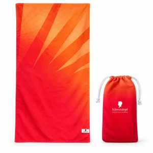 Schwarzkopf Professional BC Sun Beach Towel – Πορτοκαλί & Κόκκινη Πετσέτα Θαλάσσης με Θήκη