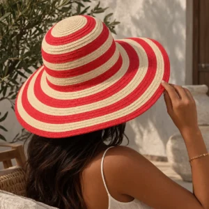 Schwarzkopf Professional Striped Sun Hat – Καλοκαιρινό Ψάθινο Καπέλο Paper Straw - Εικόνα 1