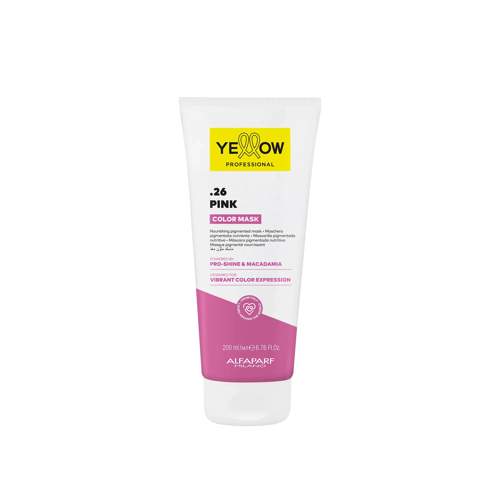 Yellow Professional Color Mask .26 Pink 200ml – Μάσκα Θρέψης & Ενίσχυσης Ροζ Αποχρώσεων