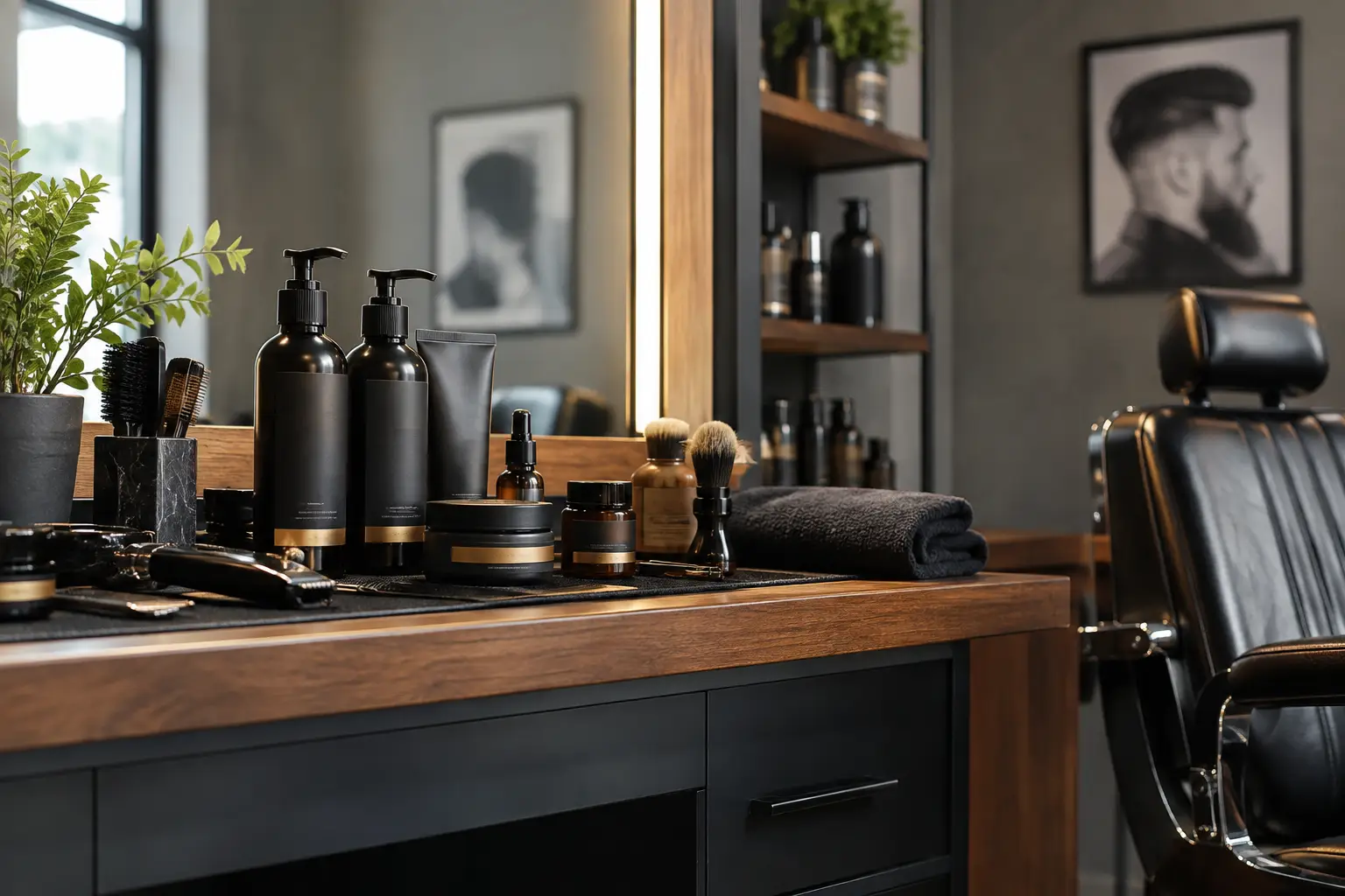 Παράδειγμα barber setup με προϊόντα Men’s Master